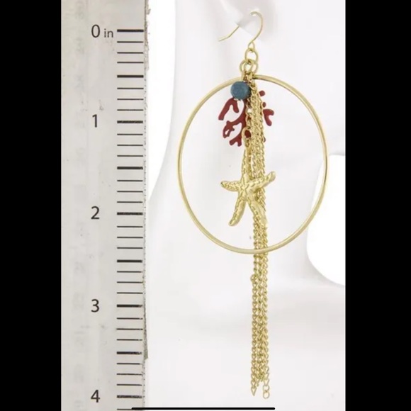 🎁 Red Circle Coral Earrings - Picture 5 of 5